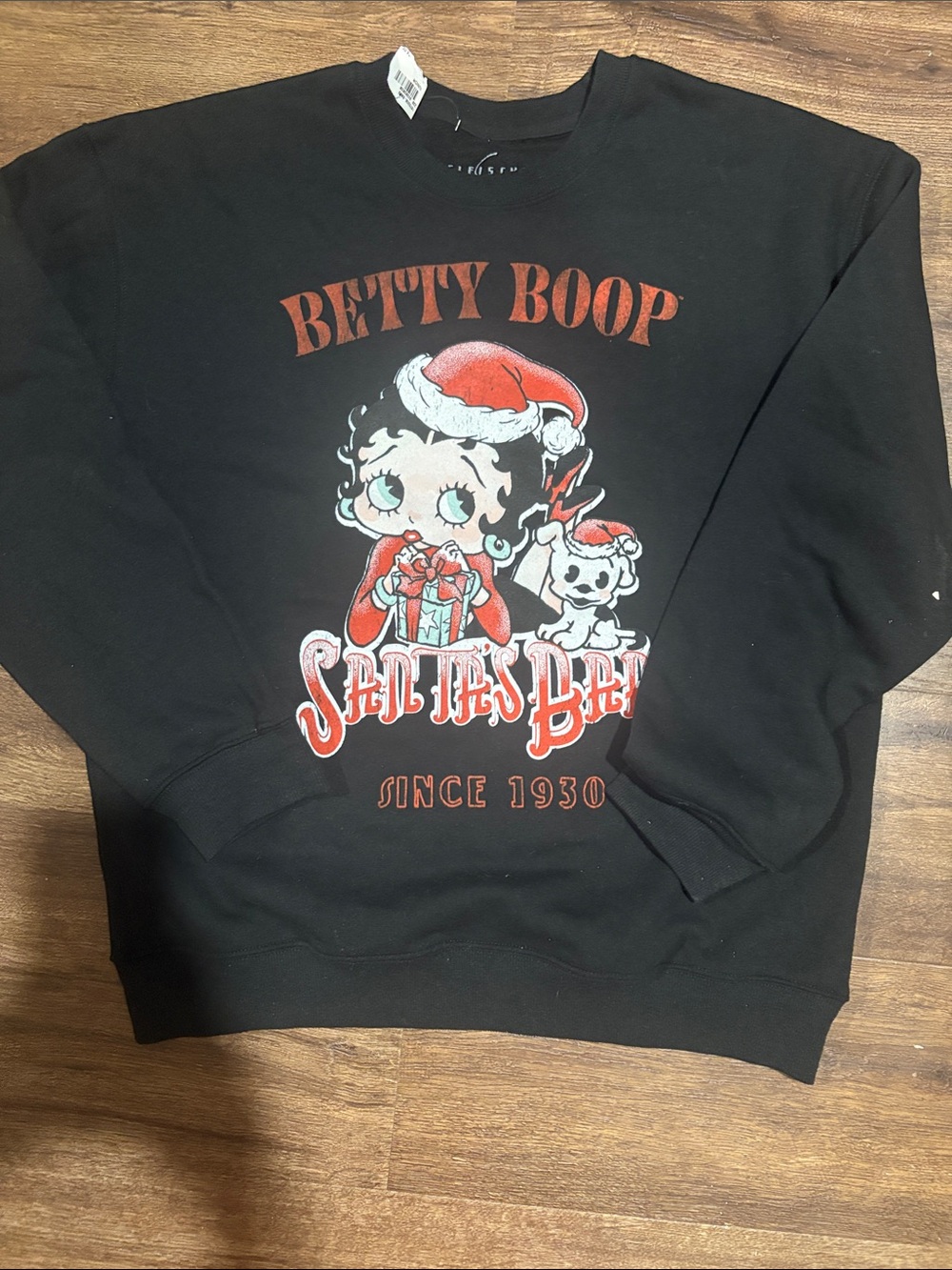Betty Boop Black and Red Holiday Crewneck Sweatshirt Sz L